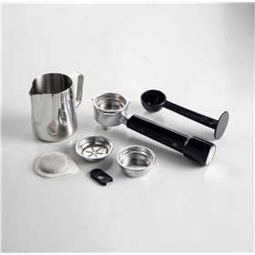 Ariete 1313 - Macchina da Caffè con Macinacaffè in Acciaio Inox - per Polvere e Cialde ESE - 1 e 2 tazze - Montalatte - 15 bar -