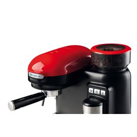 Ariete 1318 Macchina da Caffè con Macinacaffè - 1 filtro - Montalatte - 15 bar - 1080 Watt - 0,8 Litri - Linea Moderna - Rosso