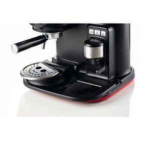 Ariete 1318 Macchina da Caffè con Macinacaffè - 1 filtro - Montalatte - 15 bar - 1080 Watt - 0,8 Litri - Linea Moderna - Rosso