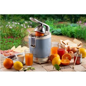 Ariete 413 Spremiagrumi Elettrico con Leva - Salvagoccia - Motore Silenzioso - 85 Watt - Design Vintage - Celeste