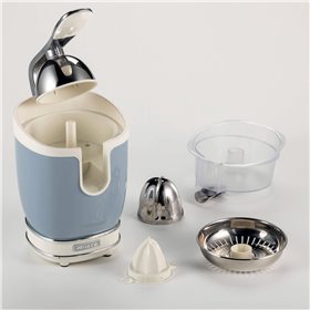 Ariete 413 Spremiagrumi Elettrico con Leva - Salvagoccia - Motore Silenzioso - 85 Watt - Design Vintage - Celeste