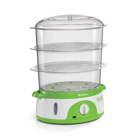 Ariete 911 Healthy Steam - Vaporiera Elettrica - 3 Cestelli - Contenitore per riso - Timer 60? - 800 Watt - 9 Litri - Bianco e V