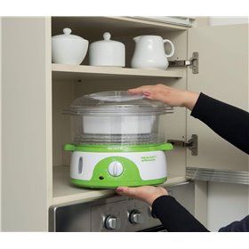 Ariete 911 Healthy Steam - Vaporiera Elettrica - 3 Cestelli - Contenitore per riso - Timer 60? - 800 Watt - 9 Litri - Bianco e V