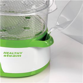 Ariete 911 Healthy Steam - Vaporiera Elettrica - 3 Cestelli - Contenitore per riso - Timer 60? - 800 Watt - 9 Litri - Bianco e V