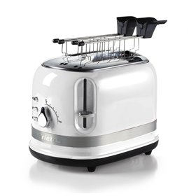 Ariete 149 Tostapane Moderna bianco con pinze per 2 fette di pane, sandwich o toast - 6 livelli di doratura - Scongelamento - Li
