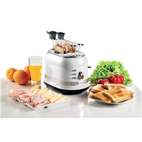Ariete 149 Tostapane Moderna bianco con pinze per 2 fette di pane, sandwich o toast - 6 livelli di doratura - Scongelamento - Li