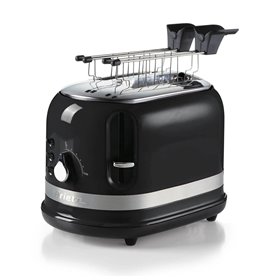 Ariete 149 Tostapane Moderna nero con pinze per 2 fette di pane, sandwich o toast - 6 livelli di doratura - Scongelamento - Line
