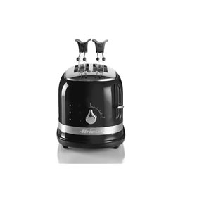 Ariete 149 Tostapane Moderna nero con pinze per 2 fette di pane, sandwich o toast - 6 livelli di doratura - Scongelamento - Line