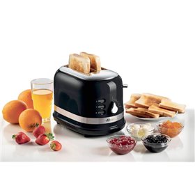 Ariete 149 Tostapane Moderna nero con pinze per 2 fette di pane, sandwich o toast - 6 livelli di doratura - Scongelamento - Line