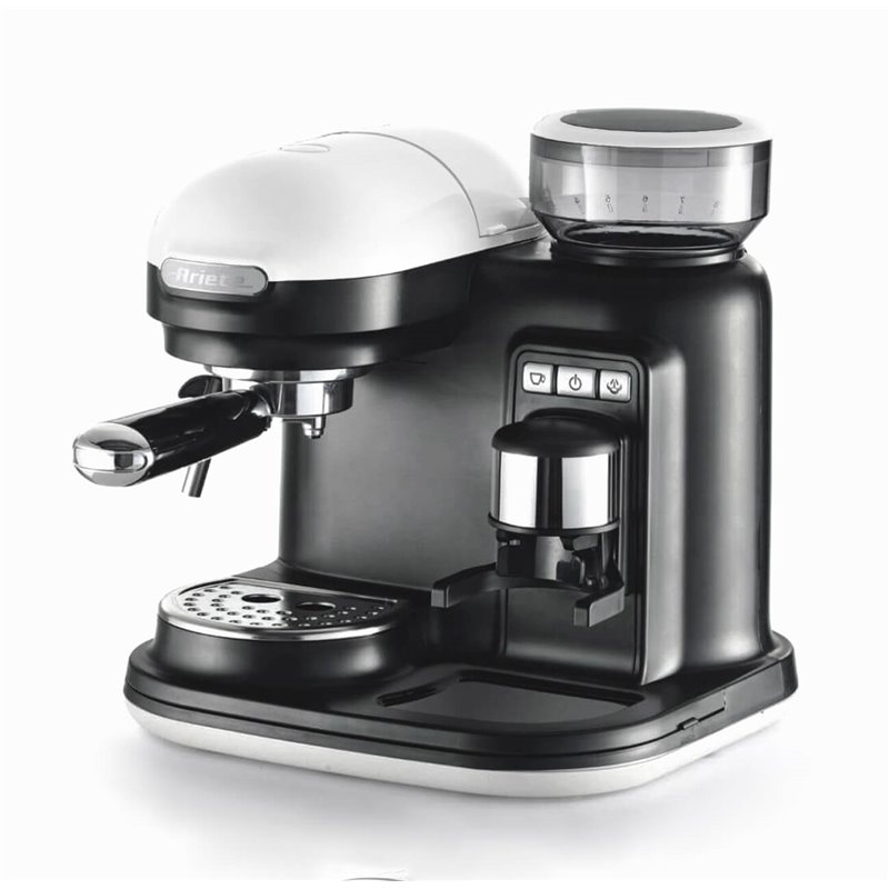 Ariete 1318 Moderna Macchina per caffè espresso con macinacaffè integrato, per caffè in grani e macinato, cappuccinatore per sch
