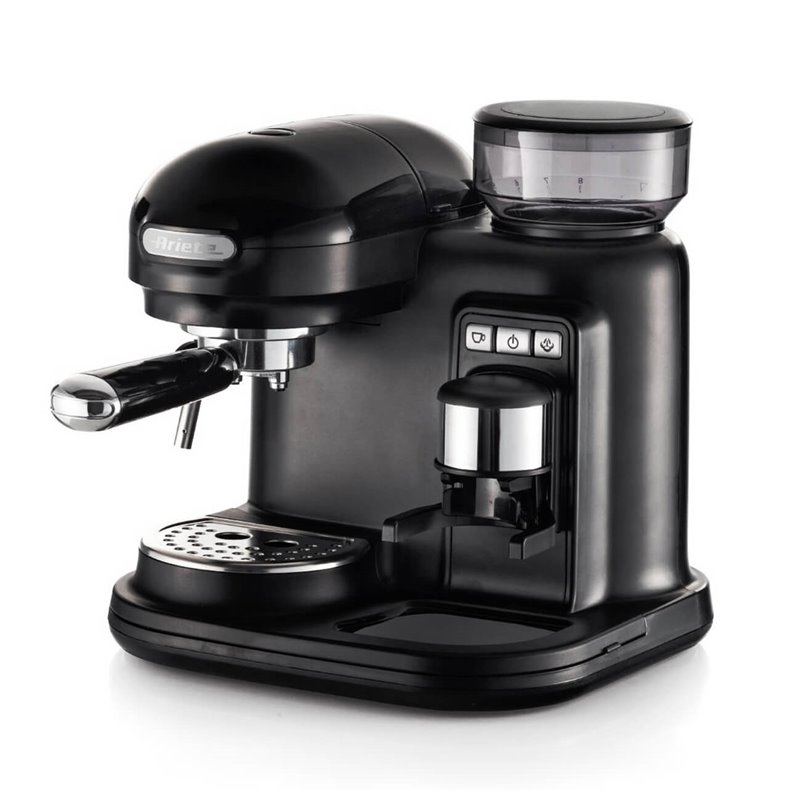 Ariete 1318 Moderna Macchina per caffè espresso con macinacaffè integrato, per caffè in grani e macinato, cappuccinatore per sch