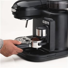 Ariete 1318 Moderna Macchina per caffè espresso con macinacaffè integrato, per caffè in grani e macinato, cappuccinatore per sch