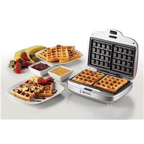 Ariete 1973 Waffle Maker Party Time - Piastra Elettrica per Waffle - Piastre Antiaderenti - 700 Watt - Rosso
