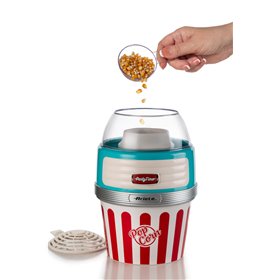 Ariete 2957 Pop Corn XL Party Time - Macchina per Popcorn - Scoppia 60gr di Mais in 2 minuti ad Aria Calda - Ciotola Estraibile 