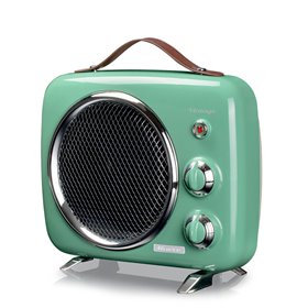 Termoventilatore Vintage, Freddo e Caldo, Termostato regolabile, Maniglia per facile trasporto, 2000 W, Verde