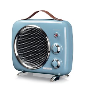 Termoventilatore Vintage, Freddo e Caldo, Termostato regolabile, Maniglia per facile trasporto, 2000 W, Verde