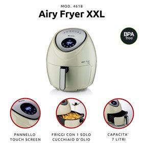 Ariete 4618 Airy Fryer XXL - Friggitrice ad Aria - Frigge 2,5 kg di Patatine Fritte - 7 Litri - Cottura Senza Olio e Grassi - 18