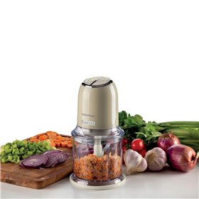 Ariete 438, Tritatutto Vintage, Chopper e Tritaghiaccio, 2 velocità, 4 lame in Acciaio Inox, Tazza graduata 600 ml, 400 W, Beige