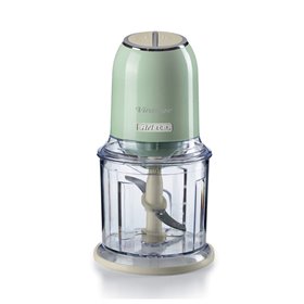 Ariete 438, Tritatutto Vintage, Chopper e Tritaghiaccio, 2 velocità, 4 lame in Acciaio Inox, Tazza graduata 600 ml, 400 W, Verde