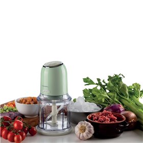 Ariete 438, Tritatutto Vintage, Chopper e Tritaghiaccio, 2 velocità, 4 lame in Acciaio Inox, Tazza graduata 600 ml, 400 W, Verde