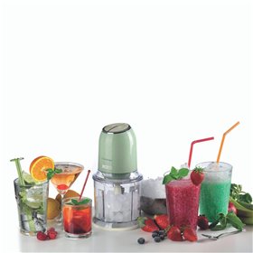 Ariete 438, Tritatutto Vintage, Chopper e Tritaghiaccio, 2 velocità, 4 lame in Acciaio Inox, Tazza graduata 600 ml, 400 W, Verde