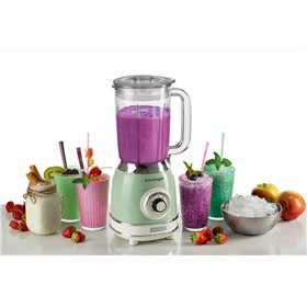 Ariete 583, Frullatore Vintage con tazza in vetro da 1,5 Litri, 4 Lame in Acciaio Inox, 4 Velocità + Pulse,1000 Watt, Verde