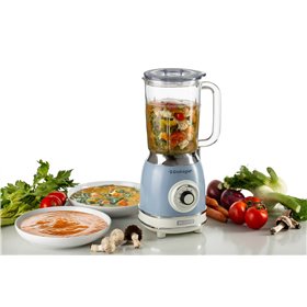 Ariete 583, Frullatore Vintage con tazza in vetro da 1,5 Litri, 4 Lame in Acciaio Inox, 4 Velocità + Pulse,1000 Watt, Celeste