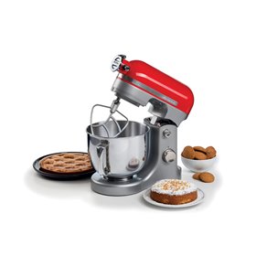 Ariete 1589 Planetaria Moderna, 1600 Watt, 11 velocità, 5,5 Litri, 3 accessori per impastare, amalgamare e montare. Rosso