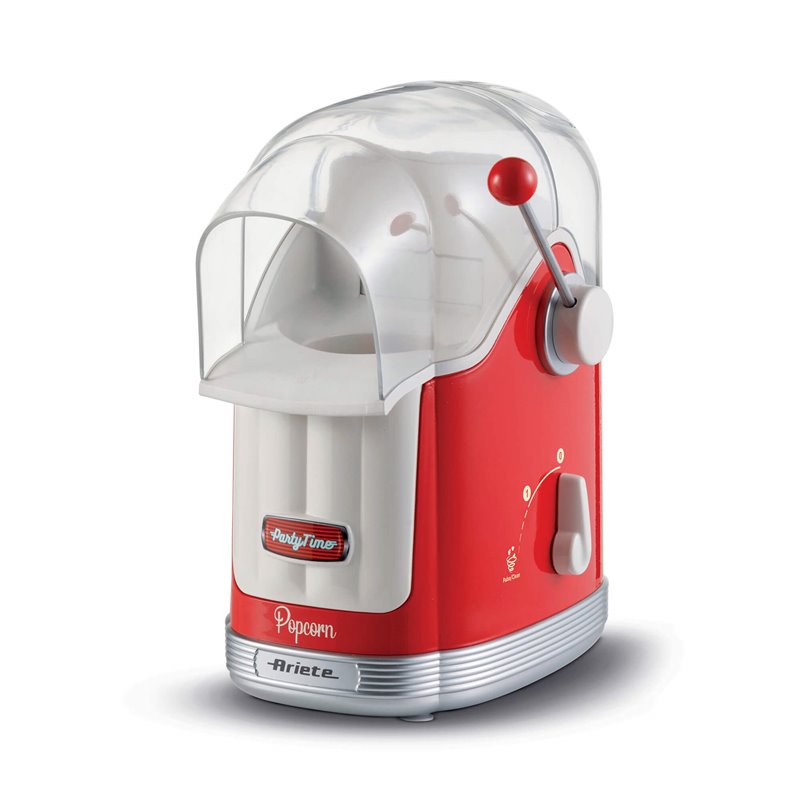 Ariete 2958 Pop Corn Maker Party Time, Macchina per pop corn con leva, 1100 Watt, Capacità 600 g, Cottura ad aria calda senza gr