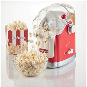 Ariete 2958 Pop Corn Maker Party Time, Macchina per pop corn con leva, 1100 Watt, Capacità 600 g, Cottura ad aria calda senza gr