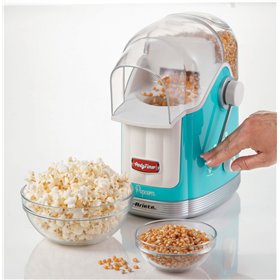 Ariete 2958 Pop Corn Maker Party Time, Macchina per pop corn con leva, 1100 Watt, Capacità 600 g, Cottura ad aria calda senza gr
