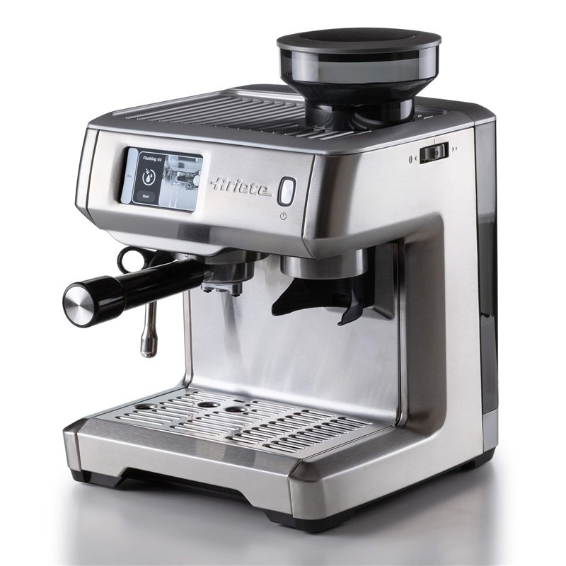 Ariete 1312, Macchina da Caffè con Display Digitale, Macinacaffè Integrato, Compatibile con Caffè in Polvere e Cialde ESE, 15 Ba