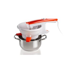 Ariete 261 Passì - Passaverdure Elettrico - 3 dischi Acciaio Inox - adattabile a qualsiasi recipiente - 25 Watt - Bianco e aranc