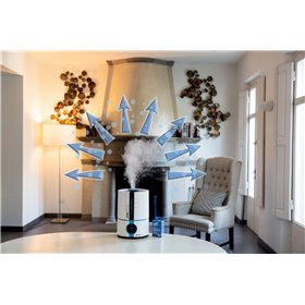 Ariete 2836 Sani-Jet Air, Umidificatore a ultrasuoni con funzione igienizzante, 30 Watt, Capacità Serbatoio 5L, 3 livelli di int