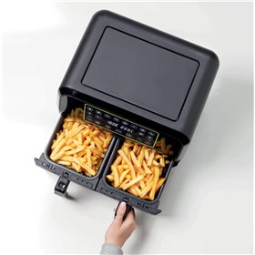 Ariete 4623 Airy Fryer Dual, Friggitrice ad aria con doppio cestello, 1700 W, Capacità 8L, 3 Funzioni di cottura, Pannello digit