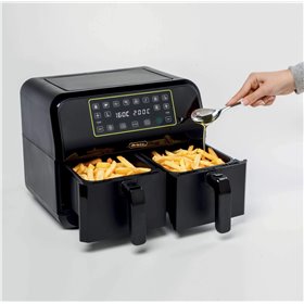 Ariete 4623 Airy Fryer Dual, Friggitrice ad aria con doppio cestello, 1700 W, Capacità 8L, 3 Funzioni di cottura, Pannello digit