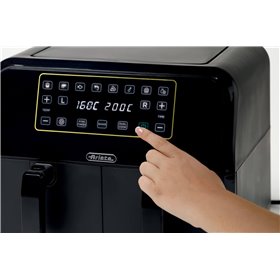 Ariete 4623 Airy Fryer Dual, Friggitrice ad aria con doppio cestello, 1700 W, Capacità 8L, 3 Funzioni di cottura, Pannello digit