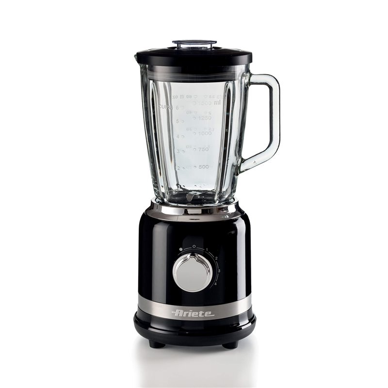Ariete 585 Frullatore Moderna Nero - 1000 W - Capacità Tazza Vetro 1,5 L - 4 Velocità - 4 lame