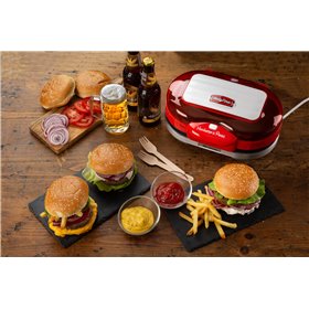 Ariete 205 Hamburger Maker Party Time, Macchina per fare hamburger, 1200 W, Doppie piastre antiaderenti, 2 scomparti, Facile da 