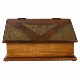 Scatola-Portagioie Alexandra House Living Marrone scuro Ottone Legno di mango 19 x 13 x 24 cm