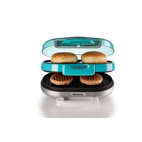 Ariete 205 Hamburger Maker Party Time, Macchina per fare hamburger, 1200 W, Doppie piastre antiaderenti, 2 scomparti, Facile da 