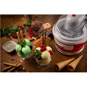 Ariete 643 Ice Cream Maker Party Time, Macchina per fare il gelato, 12W, Capacità 1,5 L, Cestello estraibile con doppio isolamen