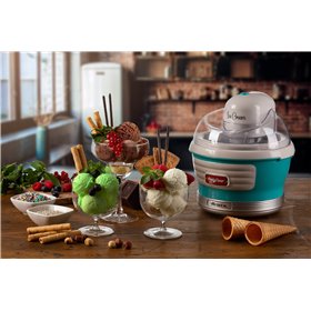 Ariete 643 Ice Cream Maker Party Time, Macchina per fare il gelato, 12W, Capacità 1,5 L, Cestello estraibile con doppio isolamen