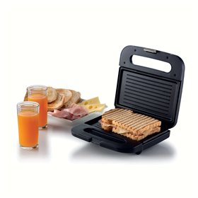 Ariete 1971 Tostiera Breakfast, Piastra elettrica per toast, sandwich e panini, 750W, Piastre fisse grill, Rivestimento antiader