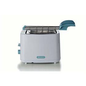 Ariete 157 Tostapane Breakfast, 760W, Capacità 2 fette di pane, Pinze in acciaio inox, 7 livelli di doratura, Pulsante stop, Toc