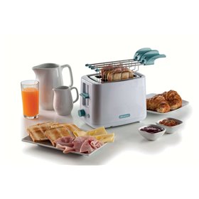 Ariete 157 Tostapane Breakfast, 760W, Capacità 2 fette di pane, Pinze in acciaio inox, 7 livelli di doratura, Pulsante stop, Toc