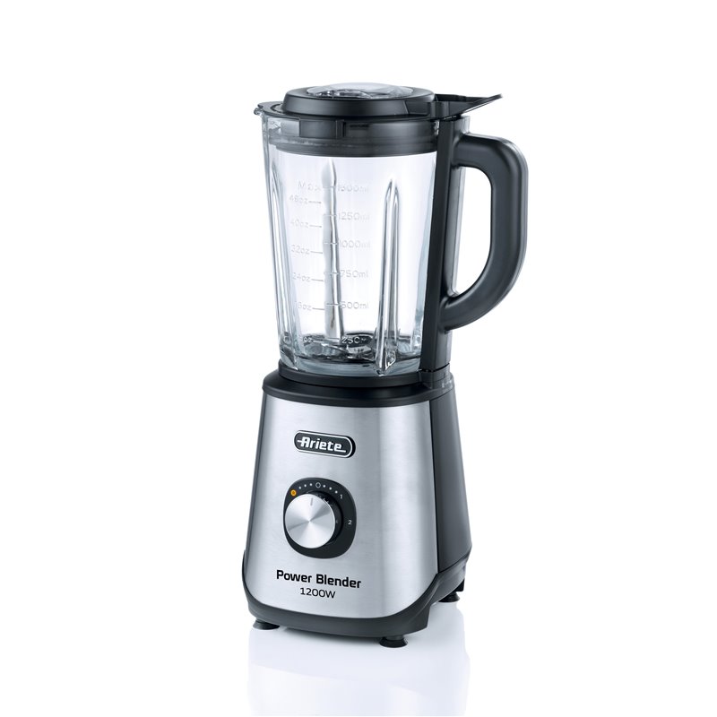 Ariete 579 Power Blender 1200W, Frullatore, 1200W, 4 lame in acciaio inox, 2 velocità + Funzione Pulse, Capacità 1,5 L, Piedini 