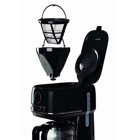 Ariete 1396 Macchina da caffè con filtro Moderna, Caffè americano, Capacità fino a 15 tazze, Base riscaldante, Display LCD, Filt