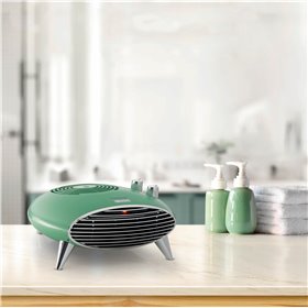 Ariete 8211 Termoventilatore da tavolo, Stufetta elettrica, 2000W, Termostato, Silenzioso, Griglia e piedi cromati, Verde