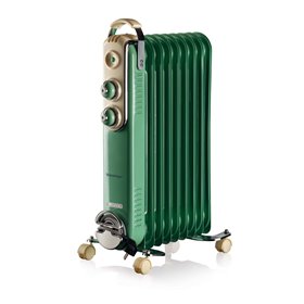 Ariete 838 Radiatore a olio Vintage Celeste - 9 elementi riscaldanti - 3 livelli di potenza - Maniglia e ruote per facile traspo